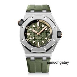 Timepiece Wristwatch Tourbillon Watch AP Wrist Watch Royal Oak Offshore Series New Mens Automatic Mechanical Wristwatch Green Plate 15720ST.OO.A052CA.0 Green