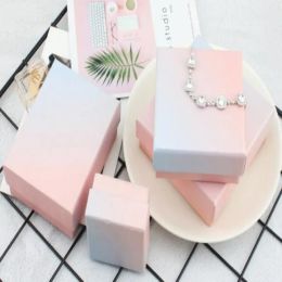 New ins Fashion Pink Blue Gradient Jewellery Packing Box Ring Necklace Bracelet Receiving Gift Multi-purpose Packing Box 2024228