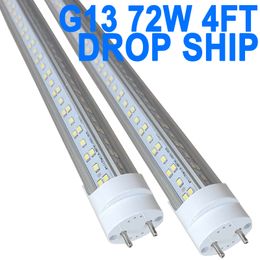 Led Bulbs 4 Foot, Type B Light Bulbs, 72W 7200LM 6000K, Daylight White Fluorescent Light Bulbs 48 Inch, Ballast Bypass, T8 T10 T12 4ft Led Replacement Fluorescent crestech