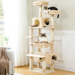 Toys Free Shipping MultiLevel Cat Tree Luxury Cat Tower with Condo Hammock Cat Scrapers with Scratching Post Cat Accessories Cat Toy