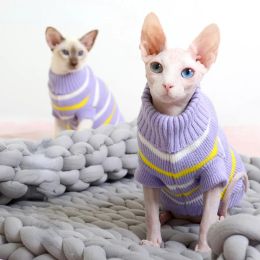 Clothing Winter Warm Sphynx Cat Clothes Puppy Kitten Knitted Sweater Hoodies for Sphinx Chihuahua Small Dog Cats Clothing Pug Costumes