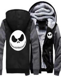 Men039s Thicken Hoodie Nightmare Before Christmas Jack Skellington Zipper Jacket Sweatshirts Coat Long Sleeve Casual Warm Hoode1529183