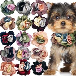 Accessories Pet Dog Collar Flowers Accessories Puppy Bowties Grooming Exquisite Movable Dog Collar Bows for Small Dog Cats Pet Supplies