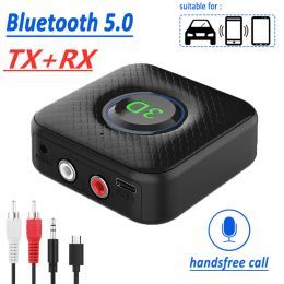 Speakers Bluetooth 5.0 Receiver Transmitter 3D Stereo AUX 3.5mm 3.5 Jack RCA Wireless Audio Adapter Dongle with Mic for TV PC Car Speaker