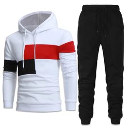 Fashion Men Tracksuits Hoodies Suit Autumn Winter Men Hooded Sweater and Sweatpants Two Piece Set Plus Size Mens Clothing 240228