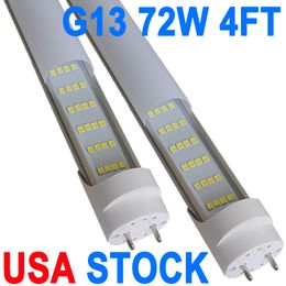 T8 T10 T12 4FT LED Light Bulb,72W 4FT LED Shop Light 7200 Lumens,6000K LED Fluorescent Tube Replacement, Bi-Pin G13 Base for Garage Warehouse Light,Milky Cover crestech