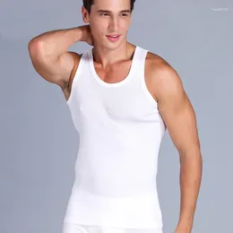 Men's Tank Tops MRMT 2024 Brand Cotton Vest Fine Thread Stretch Large Size I-Shaped White Black Men