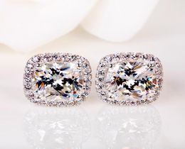 Luxury Female Crystal Zircon Stone Earrings Fashion Silver Colour Yellow White Earrings Vintage Double Stud Earrings For Women4416051