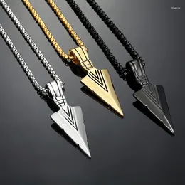 Pendant Necklaces Vintage Men's Triangular Arrow Necklace For Men Gold Plated Hip Hop Paty Mens Jewellery Gift Collar Hombre