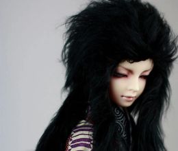 M0316 children handmade toy 1/6 1/3 1/4 uncle Doll wig BJD/SD doll props Accessories Black domineering long hair 1pcs