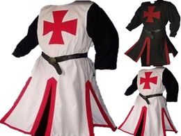 Mediaeval Warriors Knight Templar Crusader Costume For Adult Men Gown Shirt Top Cross Tabard Surcoat Tunic Clothes Belted Plus Size2697497