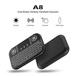 Keyboards Mini 2.4G Rechargeable Keyboard Ergonomic 2.4G Air Mouse Touchpad Backlit Wireless Keyboard with USB Receiver for Smart TV Box