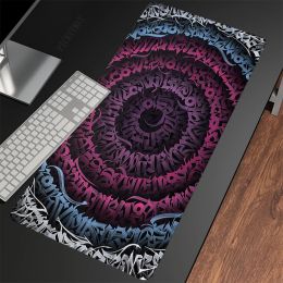 Pads Calligraphy And Characters 90x40cm XXL Lock Edge Mousepads Large Mouse Mat Big Desk Pads NonSlip Rubber Mouse Pad For Gift