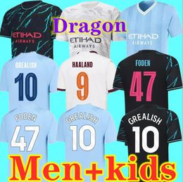 S-4XL 23 24 HAALAND SOCCER JERSEYS MANS CITIES FINAL GREALISH DE BRUYNE FODEN Dragon football shirt kids 2023 2024 J.Alvarez MANCHESTE NEW YEAR uniform MAN CITY