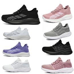 Daily outfit Running Shoes Women Breathable soft Mesh Black White Purple Grey Shoes Mens Trainers Sports Sneakers GAI