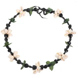 Decorative Flowers Graduation Kukui Necklace Acrylic Hawaiian Hair Crown Women Gift