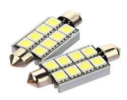 10X High Quality 42mm 8 SMD 5050 LED Pure White Dome Festoon CANBUS Error Interior Car Auto Light Bulb 12V5988269