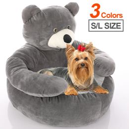 Mats Super Soft Dog Kennel Winter Warm Cute Bear Hug Cat Sleeping Mat Plush Small Dog Bed Puppy Cat Cushion Comfort Pet Sofa