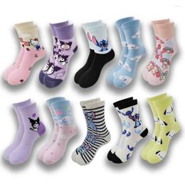 Women Socks Style Ladies Cartoon Head Pattern Colourful Comfortable And Warm Beautiful Tube Socks.