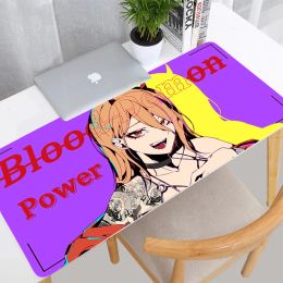 Pads Chainsaw Man Power Large Mouse Pad Anime Custom Gaming Accessories Mousepad Laptop Kawaii 900x400 Game Cabinet Desk Mat Carpet