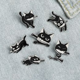 Creative New Cartoon Mouth with Knife Series Styling Jewelry Bracelet, Naughty Little Black Cat Clothing Emblem