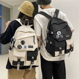 Backpack Fashion waterproof nylon women Backpack Girl travel High capacity student men black and white patchwork Colour laptop bag