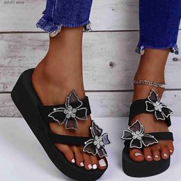 Slippers Summer Women Fashion Ladies Butterfly Bohemian Style Casual Sandals Beach Shoes Wedges Female Flip FlopsH24229