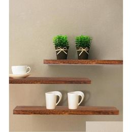 Other Home Decor Floating Shees Rustic Wood Wall Shelf Storage Rack Mounted Decorative Display8502583 Drop Delivery Garden Dhcn4