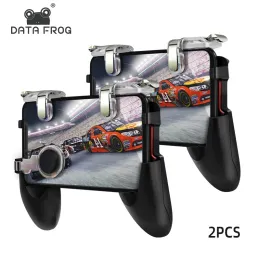 Gamepads DATA FROG 2 Pack Mobile Game Controller Trigger Game Fire Button Phone Joystick For IPhone 7 8 Plus X For Xiaomi Android 2023