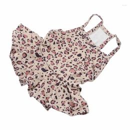 Dog Apparel Puppy Dress Leopard Print Loose Hem Suspender Dresses Sun Protection Skin Friendly Breathable Short For Party