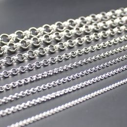 12meter lot whole stainless steel Round Rolo Chain Link DIY Jewellery Marking findings chains 2 5mm 3mm 4mm 6mm302e