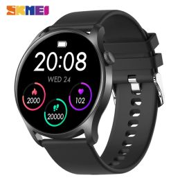 SKMEI Watches 1.3" IPS Full Screen Watch Men Fiess Tracker Heart Rate Monitor Smartwatch for Iphone Xiaomi Huawei Smart Phone