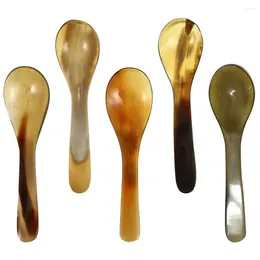 Spoons Cappuccino Spoon Natural Horn Coffee Scoop Ice Cream (set 5) For Bar