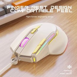 Mice RGB USB Wired Gaming Mouse 12800DPI Adjustable 9 Keys Ergonomi PC Laptop Office Mini Mice Handle Macro Definition Programming