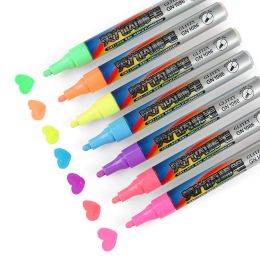 Markers GuangNa 7 Colors Marker Pen Set Fluorescent Propylene Acrylic Waterproof HandPainted DIY Graffiti Paint Pens For Students