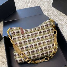 Knitted Wool Shoulder Bags Luxury Brand Designer Designer Tassel Chain Underarm Bag Colorful Fabric Gold Chain Shoulder Bag Crossbody Bag For Women SZY0229