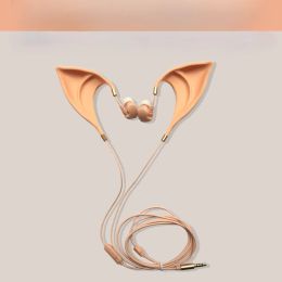 Earphones Cosplay Bluetooth Earpnones Brown Skin Tonne Elf Ear Shape Into 3.5MM TypeC Wired Bluetooth Music Earpnone With Microphone