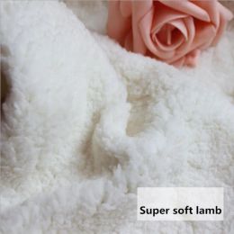 Fabric Faux Sheepskin Women Sherpa Fleece Fabric for Coat Jacket Shoe Lining White New