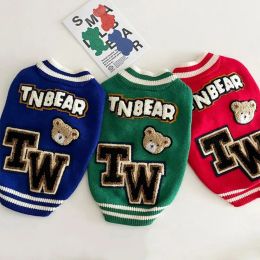 Sweaters Fashion Casual Pet Baseball Clothing Autumn And Winter Warm Knit Puppy Cat Clothes Dog Sweater Bichon Teddy Small Dog Clothes