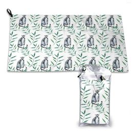 Towel Summer Watercolor Seamless Pattern With Lemurs Quick Dry Gym Sports Bath Portable Surfing Mark Twain Beach Kids