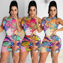 Women's Swimwear Vacation Stylish Hollow Out Lace-Up Floral Print Holiday Beach Wear Casual One Piece Bodycon Boutique Jumpsuits