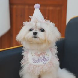 Accessories Small Dog Fashion Birthday Party Supplies Pet Sweet Bibs Puppy Cute Desinger Hat Cat Accessories Maltese Chihuahua Yorkshire