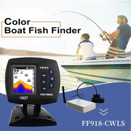 Lucky Sonar Fish Finder Wireless Operating Range 300m/980f Fishing Finder FF918-CWLS Wireless Remote Control Boat Fish Finders240227