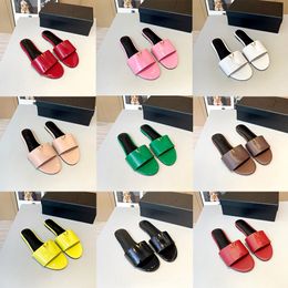 Women's designer sandals brown leather slippers Real Leather slides slippers women sliders beach coat slipper luxury pantoufle