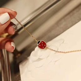 Designer Jewellery Luxury Bracelet VanCA Ladybug Feel Thickened 18K Rose Gold Plated Bracelet for Women Ins Goddess Festival Gift for Women