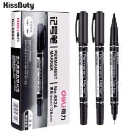 Markers 9pcs/set Permanent Paint Marker Pen Oily Waterproof Black Pens for Tyre Markers Quick Drying Signature Pen Stationery Supplies