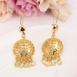 Dangle Earrings Muslim Round Coin Drop Gypsy Gold Color Metal Statement For Women Tribal Arab Jewelry Gifts Dropship