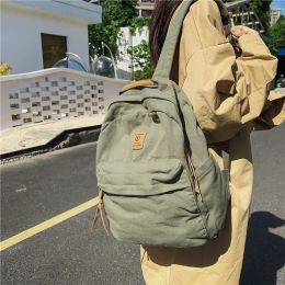 Backpack New Casual Cool Girl Boy Canvas Green Laptop Student Bag Trendy Women Men College Bag Female Backpack Male Lady Travel Backpacks