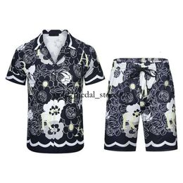 Men Shirts Designer T Shirt Set Print Hawaii Floral Casual Shirt and Short Loose Silk Shirt Tees Womens Mens Tshirt Sandy Beach Shorts Summer Shirt 763