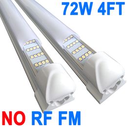 4-Rows 72 Watt LED Shop Lighting 4FT Grarage Lights Barbershop T8 Integrated Bulbs Warehouse Milky Cover 25 Pack 4Foot LED Ceiling Plug and Play Barn crestech